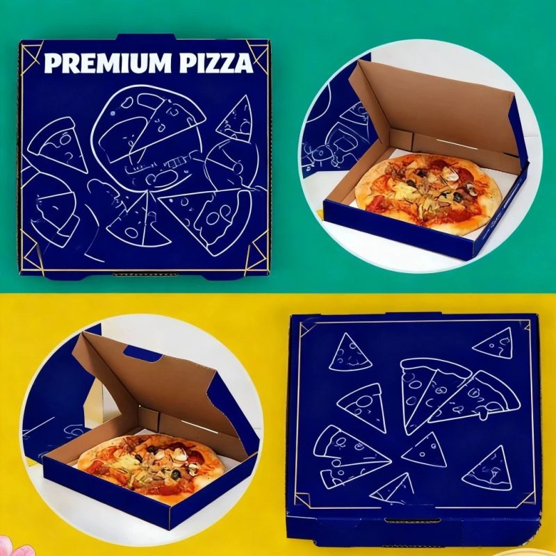 Custom Printed Corrugated Pizza Box with Logo Embossing, Hot Stamping, and Matte Lamination for Gourmet Pizzerias - main image 7