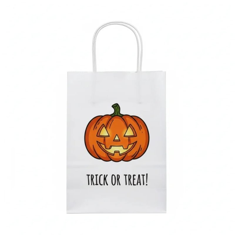 Wholesale Halloween Trick or Treat Paper Bags with Handles Kids' Candy and Goodie Collection Bag