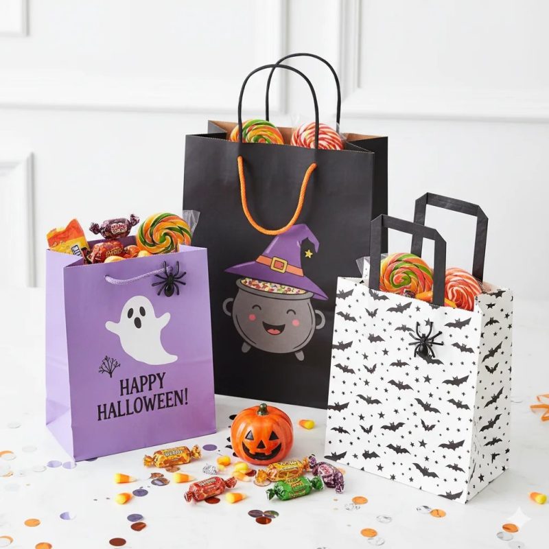 Wholesale Halloween Trick or Treat Paper Bags with Handles Kids' Candy and Goodie Collection Bag - main image 7
