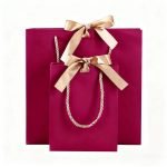 Luxury Biodegradable Paper Gift Bag with Satin Ribbon Handles Custom Logo for Romantic Valentine's Day Boutique Packaging