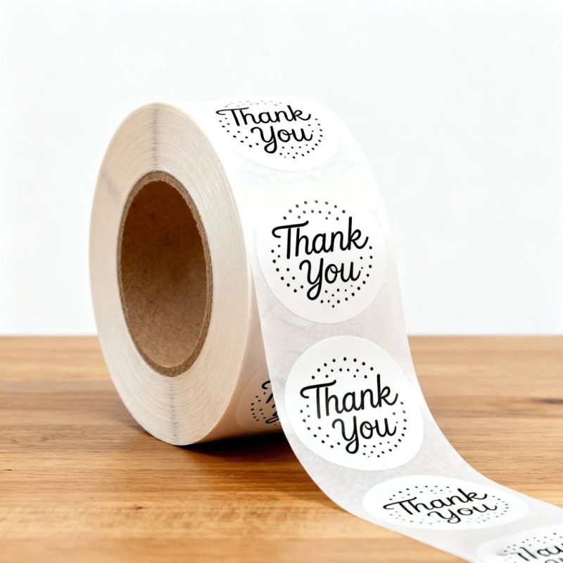 Custom Printed Adhesive Thank You Stickers Happy Mail Envelopes on a Roll for Small Business and E-commerce Packaging - main image 4