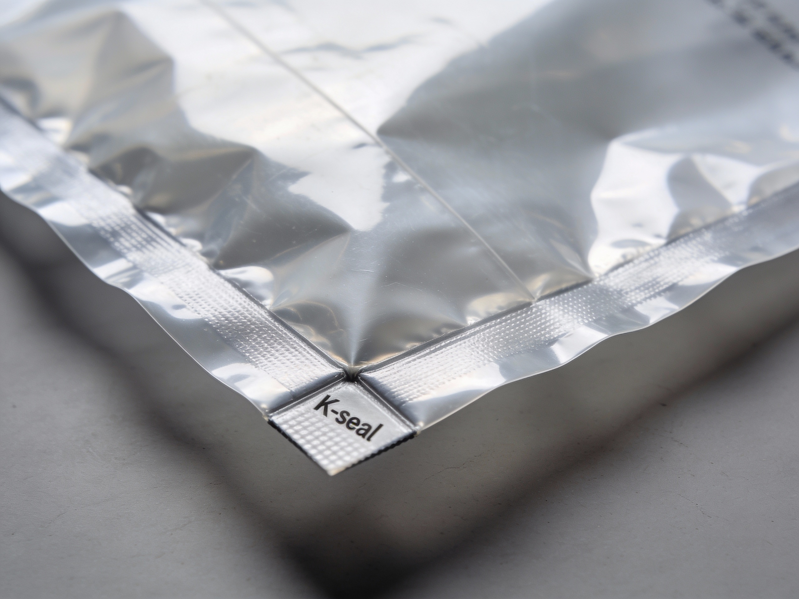 Close-up of a heavy duty side gusset bag with reinforced industrial seals