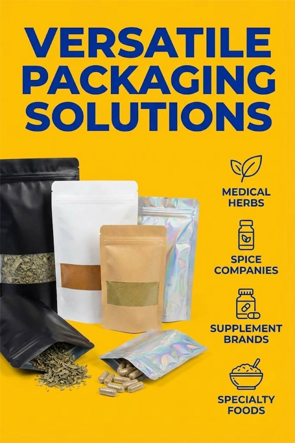 A black smell proof bag with a matte finish and a gold custom logo on a wooden background.