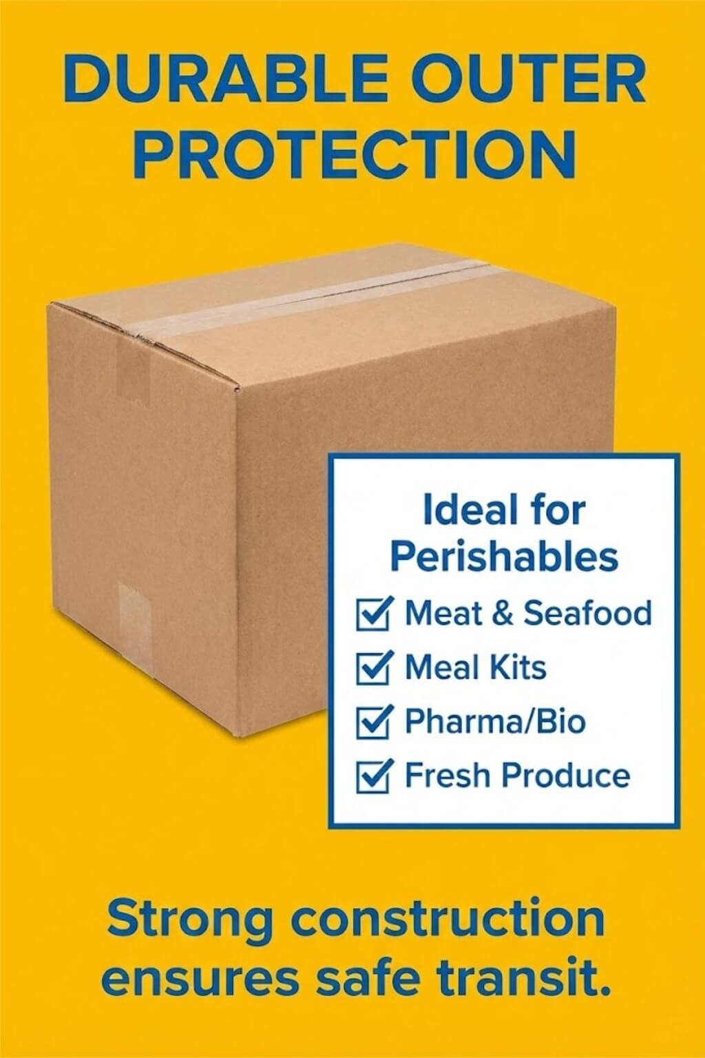 A high-quality insulated shipping box showing the reflective silver foil liner inside a brown corrugated carton.