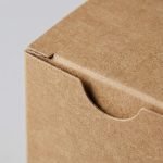 A rectangular 350gsm kraft paper folding box with a tuck end closure for essential oil packaging.