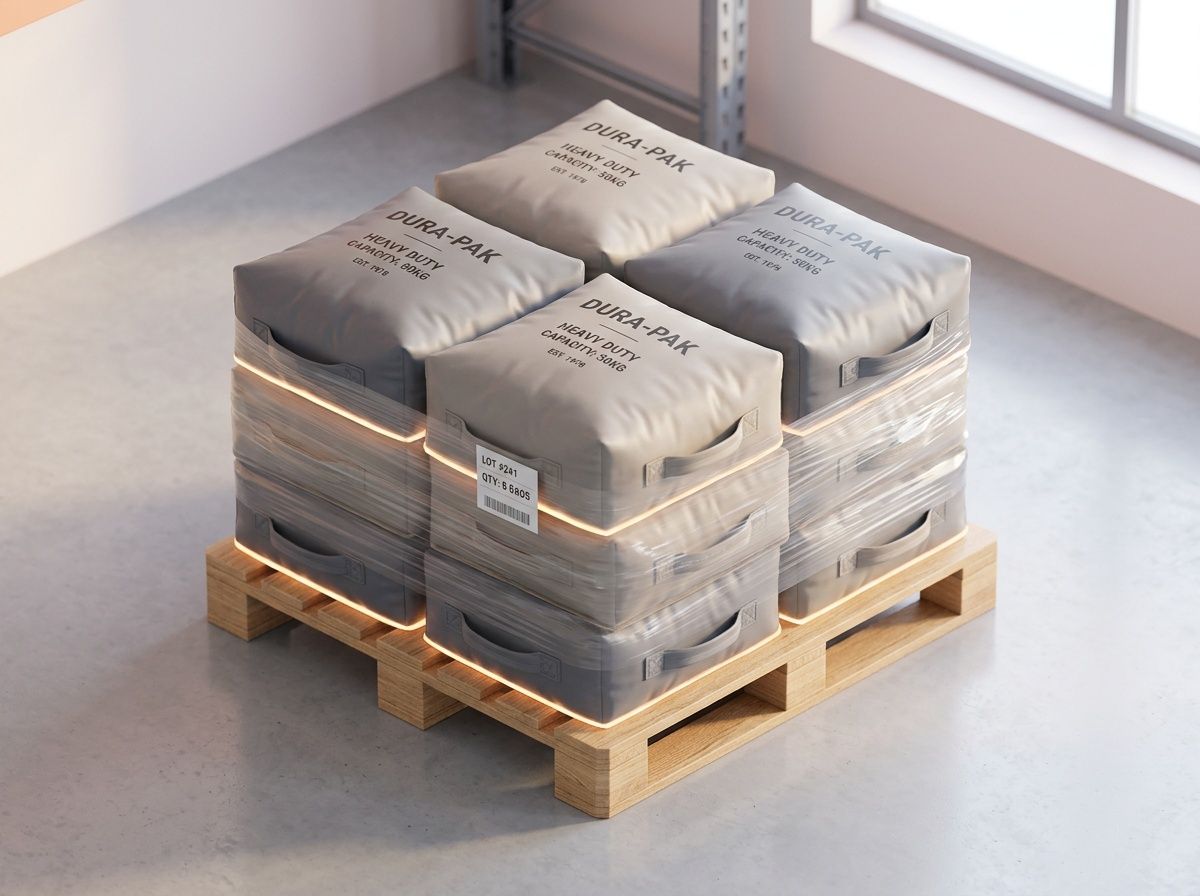 Structural engineering for heavy duty pet food bags using solvent free lamination