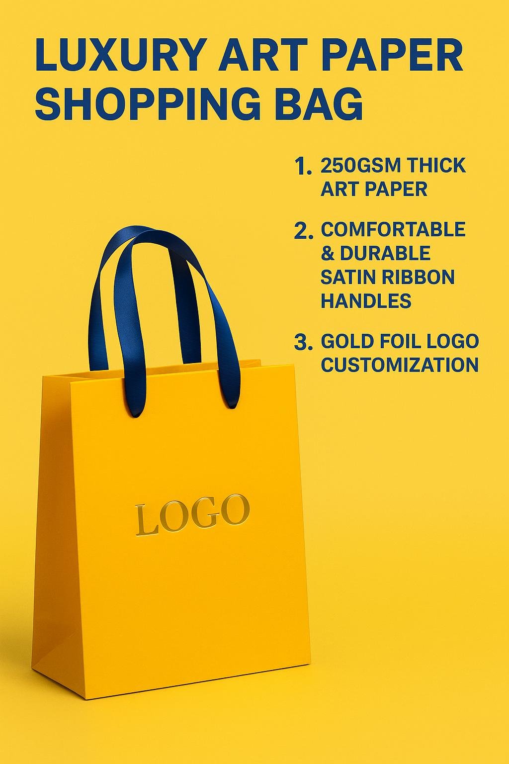 Custom Logo Luxury Art Paper Shopping Bag with Ribbon Handles for Boutique, Apparel, and Gift Packaging - detail 2