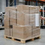Soft LLDPE stretch film material roll showing PET BOPP layer flexibility and durability