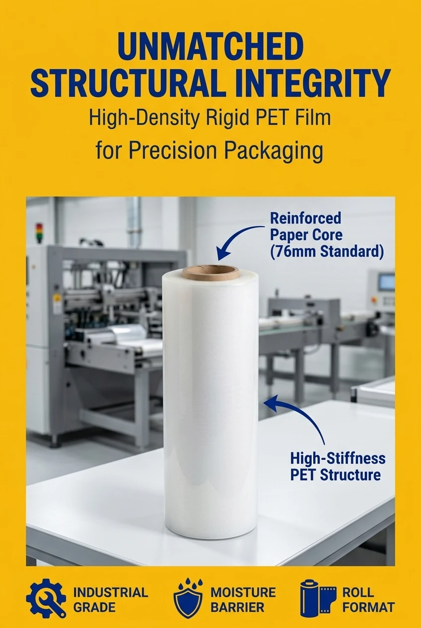 Rigid Translucent PET Polyester Film with Moisture Proof Feature for Food and Electronic Components Packaging