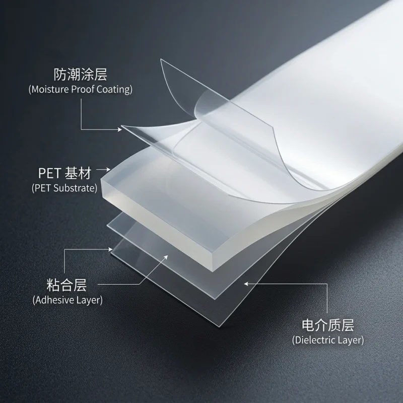 Soft Rigid PET Polyester Film material roll showing PET BOPP layer flexibility and durability