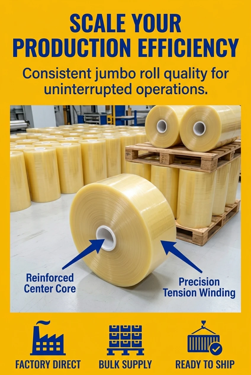 This heat sealable opp film features a specialized surface layer that facilitates strong, airtight seals at lower temperature