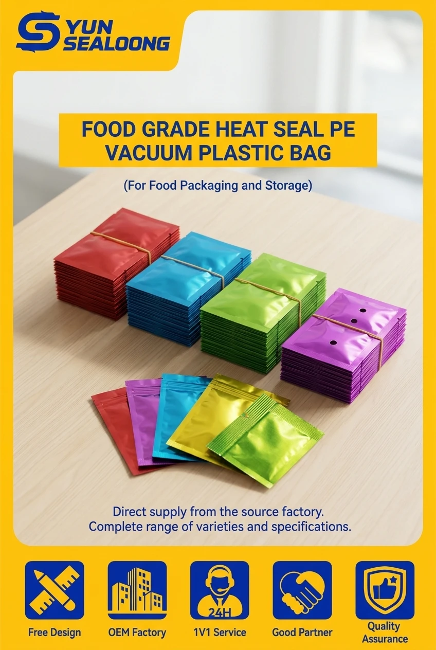 Food Grade Heat Seal PE Plastic Bag with Moisture Proof Barrier for Food Packaging and Storage
