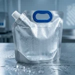 Industrial packaging of reusable spout ice bag with custom width options for printing houses