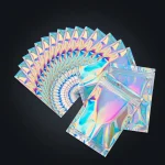 Holographic Packaging Bags showing prismatic rainbow effect on transparent soft BOPP base