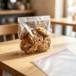 Soft Clear Self Adhesive Plastic Bags material roll showing PET BOPP layer flexibility and durability