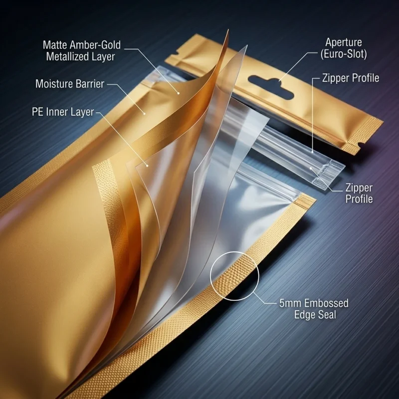 ziplock plastic bags applied on luxury gift packaging demonstrating 3D laser reflection