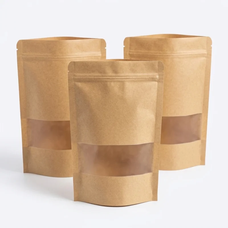 Close-up of ziplock bags for food packaging surface with vertical holographic grating pattern