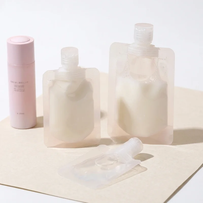 Soft custom stand up spout pouch material roll showing PET BOPP layer flexibility and durability