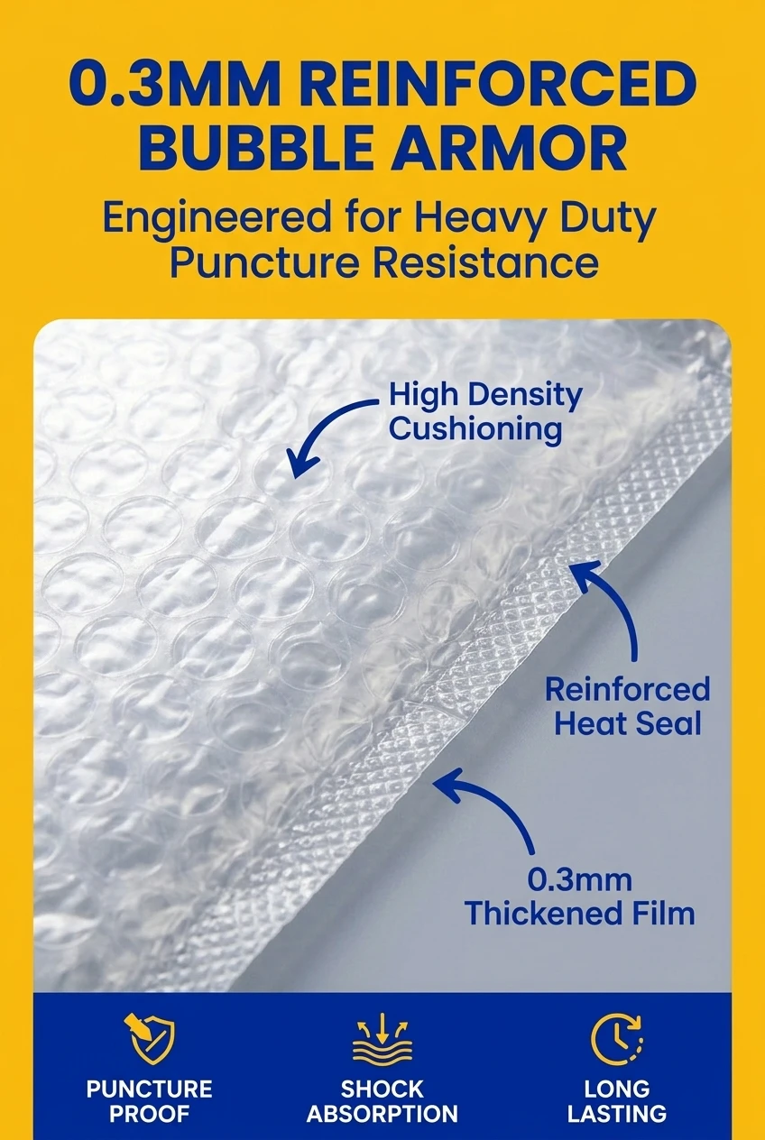 Industrial grade thickened plastic bags with 0.3mm thickness for maximum puncture resistance. Our vacuum plastic bag features