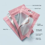Soft Resealable ziplock plastic bags material roll showing PET BOPP layer flexibility and durability