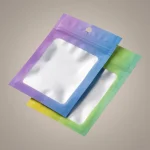 Resealable Ziplock Plastic Bags showing prismatic rainbow effect on transparent soft BOPP base