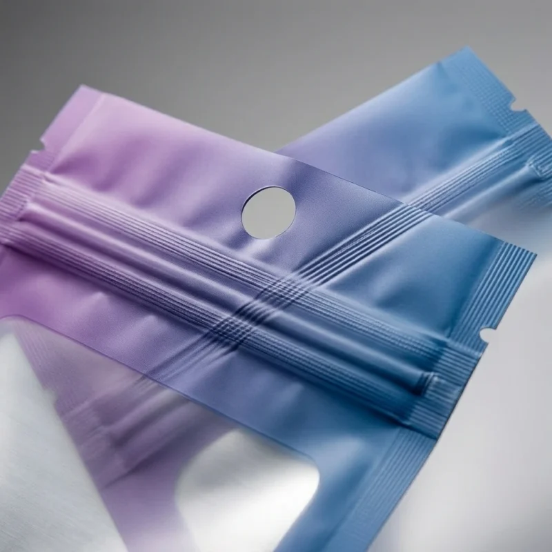 Soft Resealable Ziplock Plastic Bags material roll showing PET BOPP layer flexibility and durability