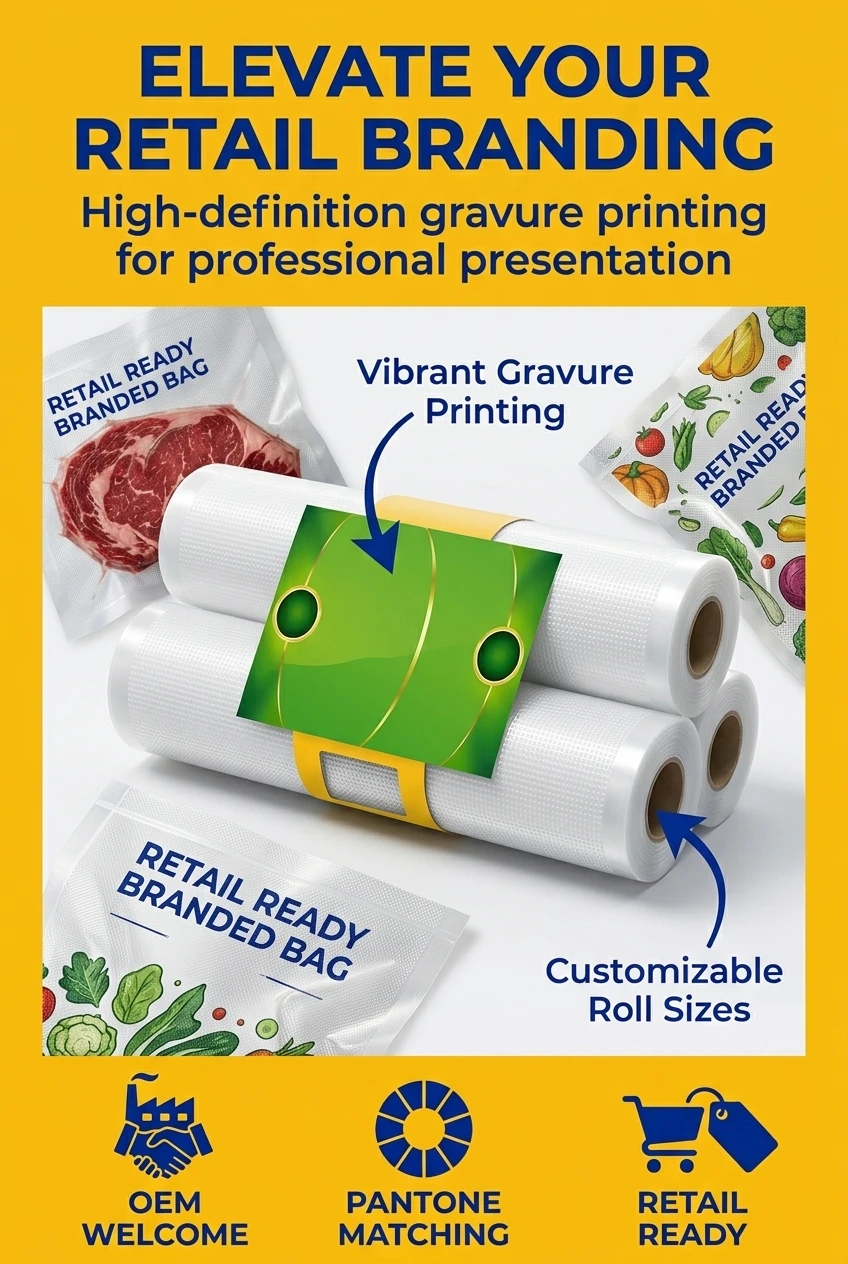 Anti-counterfeiting security label using vacuum sealer bags for food with dynamic rainbow shift