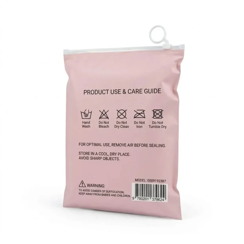 Industrial packaging of zipper bags for clothing packaging with custom width options for printing houses