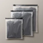 ziplock bags for clothes packaging showing prismatic rainbow effect on transparent soft BOPP base