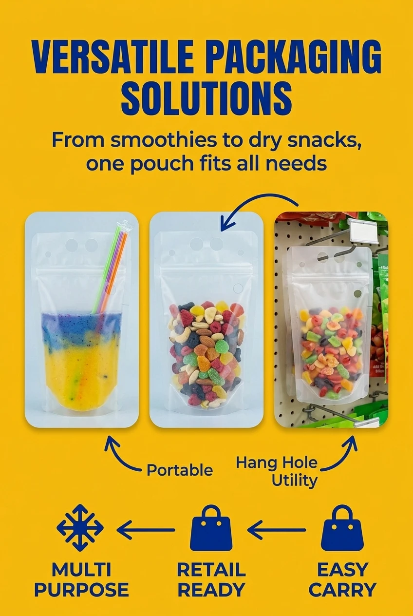 Multi-purpose plastic bags zip lock suitable for a wide range of applications. From commercial liquid storage to dry snack pa