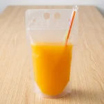 stand up ziplock food packaging showing prismatic rainbow effect on transparent soft BOPP base