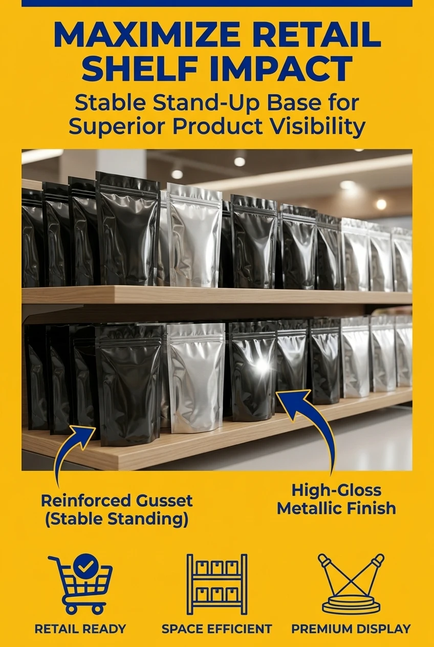 Premium Gravure Printed Mylar Pouch Bag Small Aluminum Foil Pouch Standup Bag with Zipper for Tea Spice Packaging