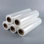 PE surface protection film showing prismatic rainbow effect on transparent soft BOPP base
