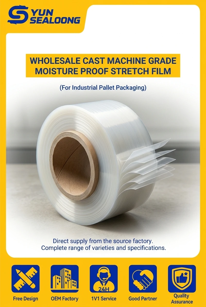 Wholesale Cast Machine Grade Moisture Proof Stretch Film with 35cm Width for Industrial Pallet Packaging