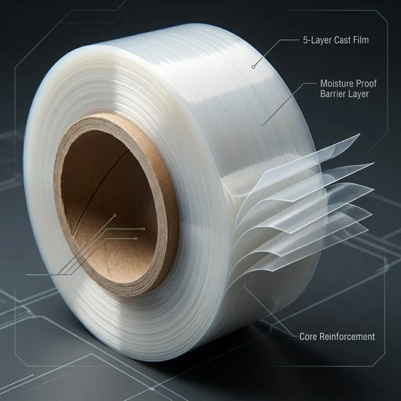 machine grade stretch film applied on luxury gift packaging demonstrating 3D laser reflection