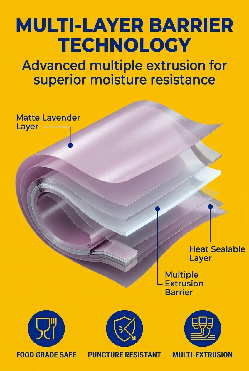 Advanced multiple extrusion bopp film with a specialized moisture proof structure. Our thermal film layers include a premium