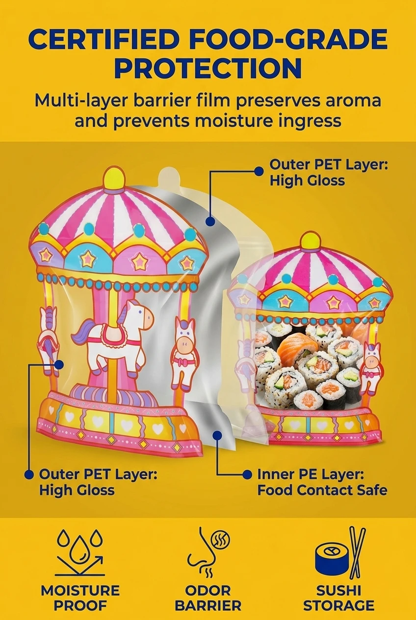 Engineered with multi-layer barrier technology, our customized food packaging bag provides superior protection against moistu