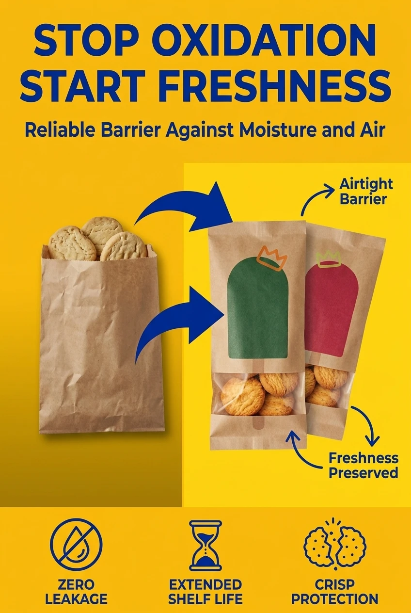 High-resolution texture of biodegradable ziplock food packaging bags prismatic surface under studio lighting