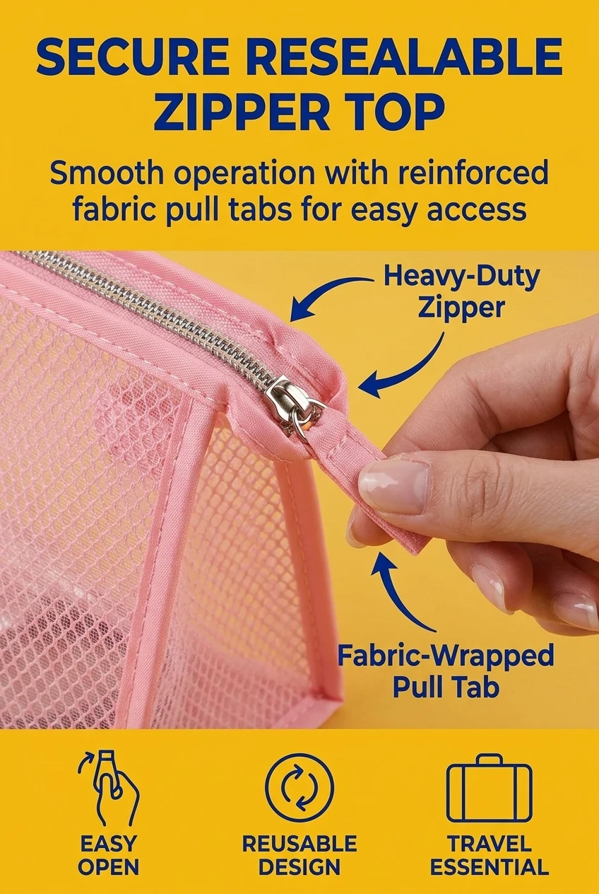 Reliable resealable zipper top for secure storage. These plastic bags zip lock feature a high-quality zipper clothing packagi
