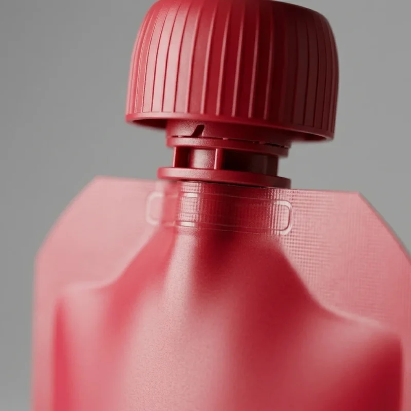 Soft custom printed spout pouch material roll showing PET BOPP layer flexibility and durability