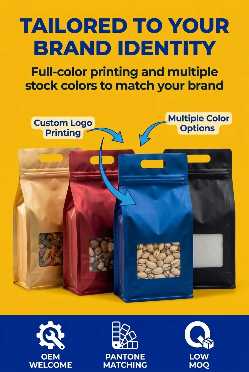 Anti-counterfeiting security label using custom food packaging ziplock bags with dynamic rainbow shift