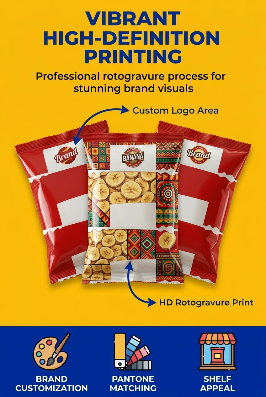Anti-counterfeiting security label using custom food packaging bags with dynamic rainbow shift