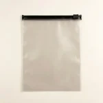 Close-up of ziplock bags for clothes packaging surface with vertical holographic grating pattern