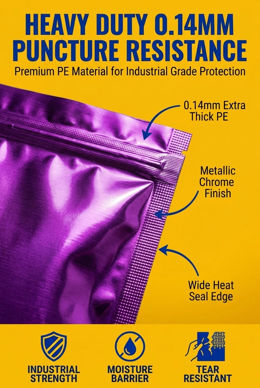 Thickened 0.14mm PE Moisture Proof Plastic Bags Zip Lock with Clear Window and Hang Hole for Food Packaging and Stationery