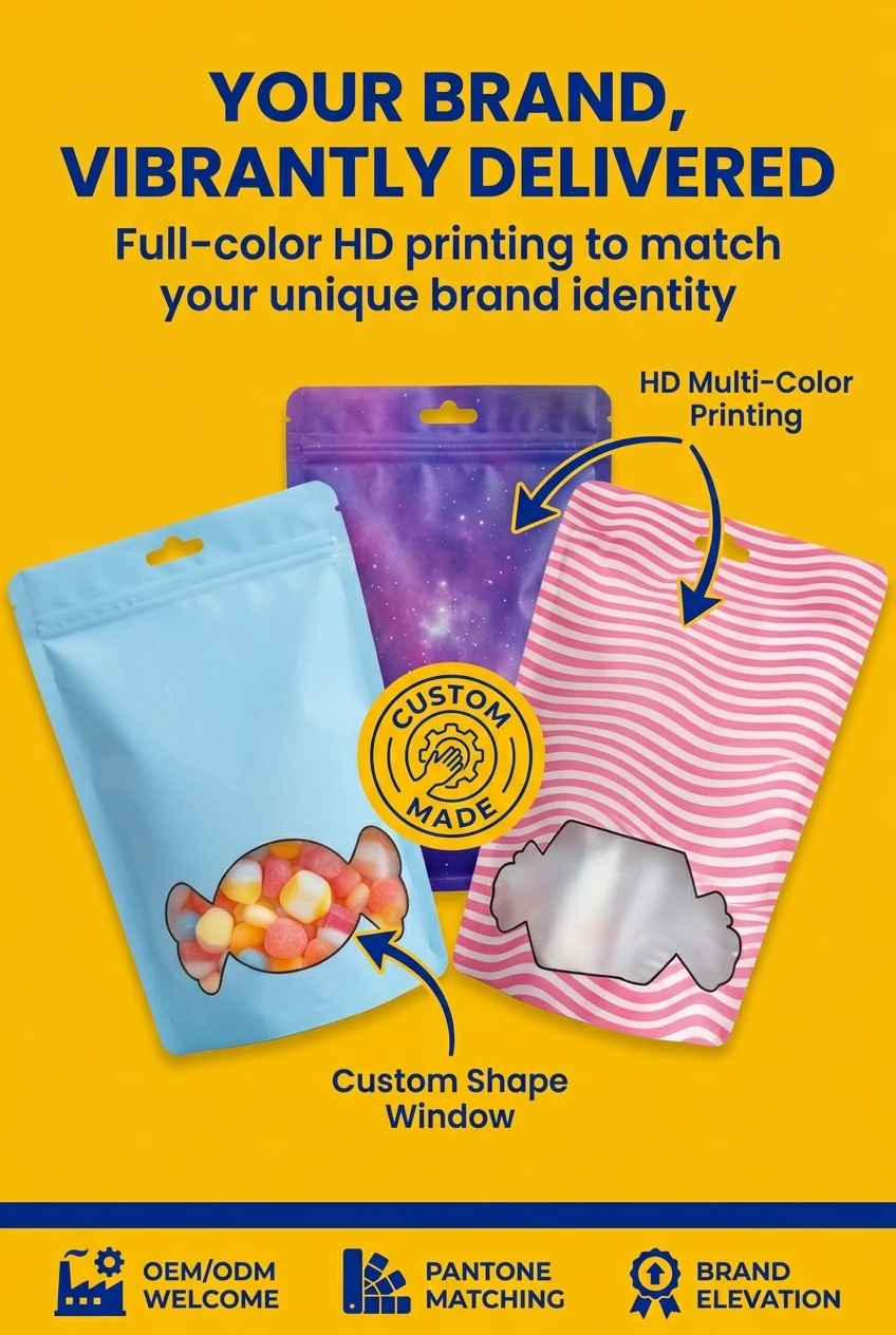ziplock food packaging bags cold lamination application on decorative stickers with bubble-free finish