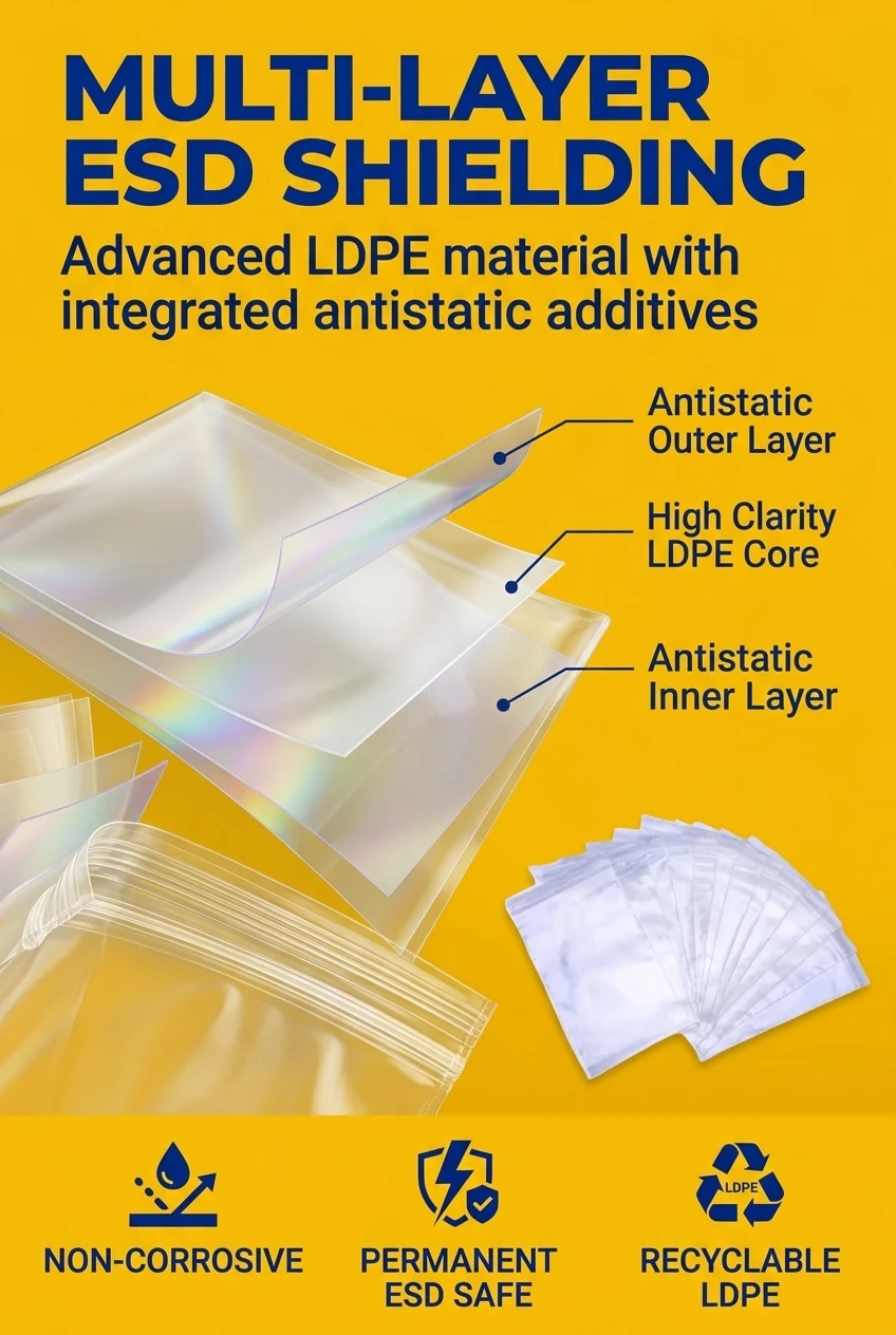 Advanced material structure for high-performance plastic bags zip lock. These ziplock plastic bags utilize specialized LDPE w