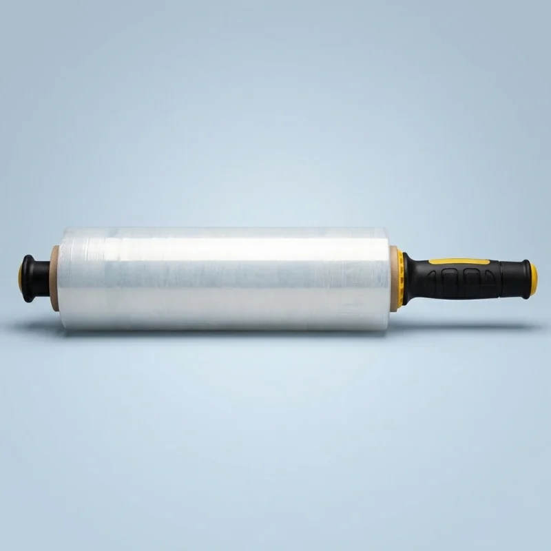 Industrial packaging of industrial hand stretch film with custom width options for printing houses