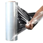 Close-up of Food Grade Stretch Film surface with vertical holographic grating pattern