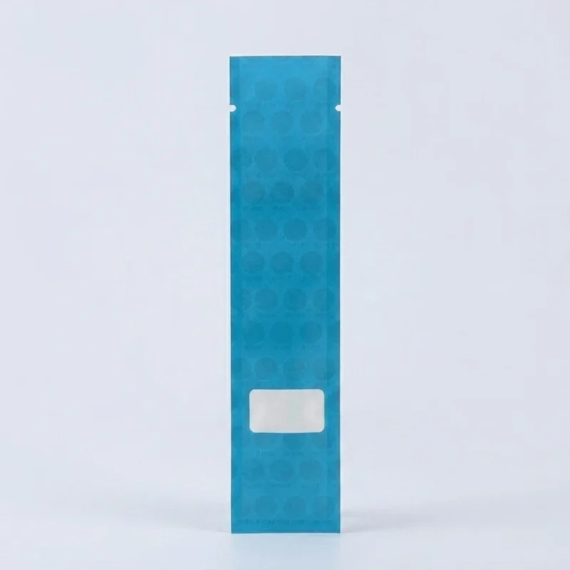 Close-up of plastic packaging bags surface with vertical holographic grating pattern
