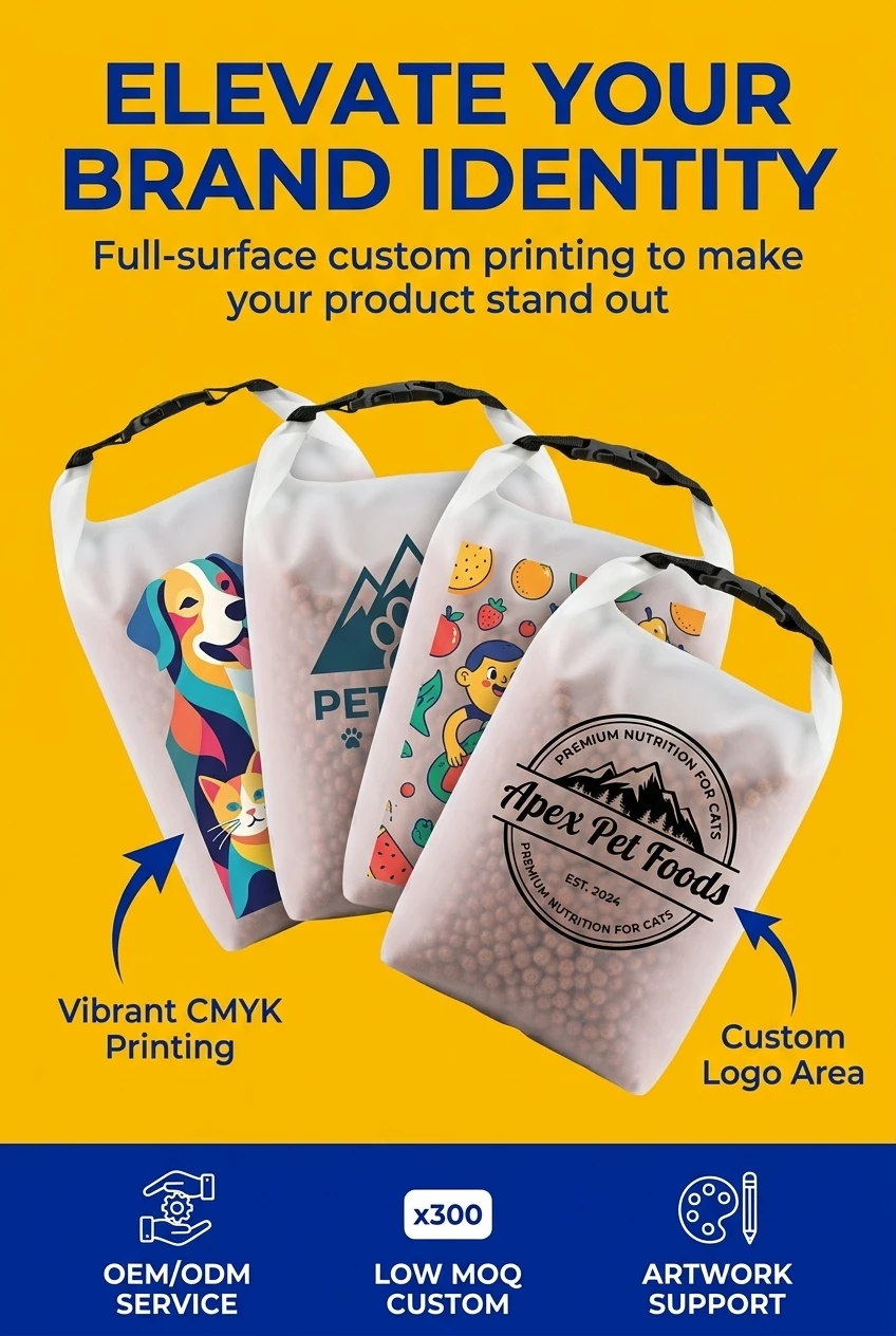 Anti-counterfeiting security label using reusable pet food packaging bags with dynamic rainbow shift